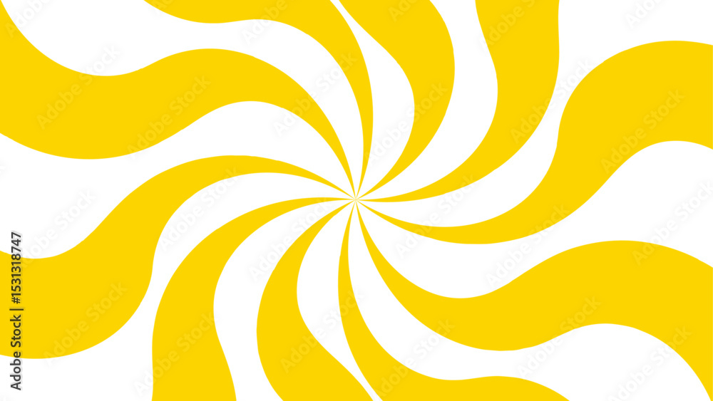 Aufkleber Abstract bold, radial swirl pattern with wavy, curved orange shapes with central point on a white background. Dynamic motion and a hypnotic spiral effect and energetic optical illusion. 