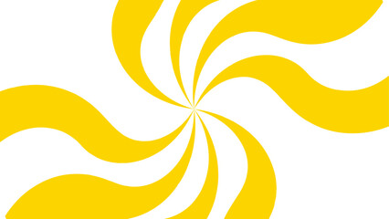 Abstract bold, radial swirl pattern with wavy, curved orange shapes with central point on a white background. Dynamic motion and a hypnotic spiral effect and energetic optical illusion. 