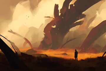 Strangers view in the apocalyptic horizon