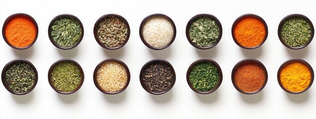 Assorted spices in small bowls (1)
