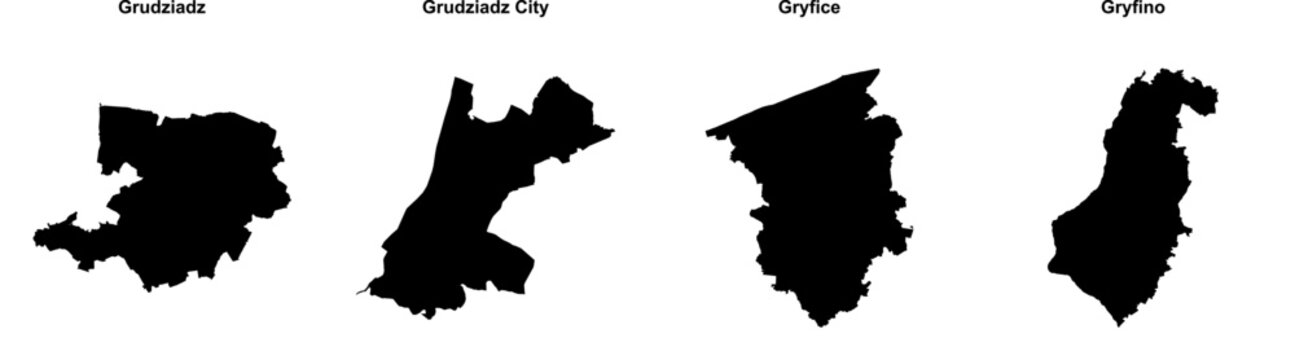 Grudziadz, Grudziadz City, Gryfice, Gryfino outline maps