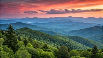 Breathtaking sunset over the appalachian mountains nature photography majestic landscape serene environment wide-angle view of nature