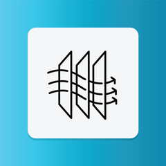 Icon with airflow arrows through layers, indicating breathable and well-ventilated mattress design.