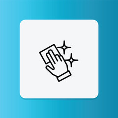 Hand with sparkles icon representing cleanliness, easy cleaning, or hygienic surfaces.