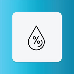 Water drop with percentage symbol, indicating moisture control or humidity balance.