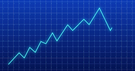 Business Sales growth chart overlay. Creative design finance progress bar plotted line showing companies growth. Development diagram momentum trading. Stock price spike crypto chart.Presentation bg.