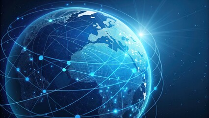 Global connectivity action earth digital media technological environment satellite view innovative networking concepts