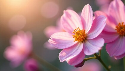 Close-up of delicate, fragrant flowers, petals gently swaying in a soft breeze, evoking a sense of calm and renewal Perfect for spa, wellness, and aromatherapy concepts , garden, aromatherapy, peace