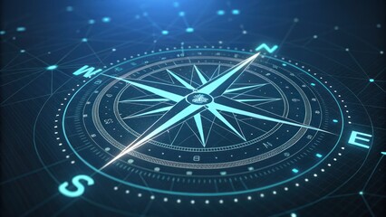 Exploring the intricacies of navigation digital compass design technology graphic modern environment aerial viewpoint