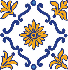 Fototapeta premium Seamless Decorative Tiles Design Pattern for Interior and Flooring