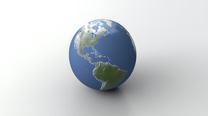 Fototapeta premium Earth Globe Displaying the Americas Detailed and Realistic Rendition