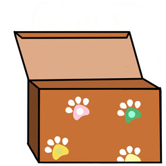 Open Box with Pet Paw Prints