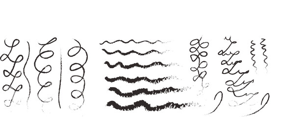 hand drawn vector set of floral elements