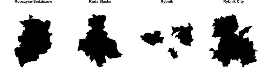 Ropczyce-Sedziszow, Ruda Slaska, Rybnik, Rybnik City outline maps