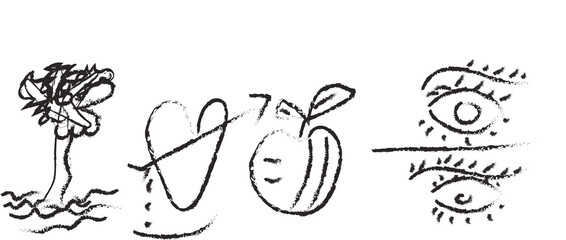 hand drawn vector set of floral elements