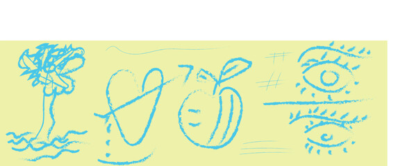 hand drawn vector set of floral elements