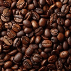 Naklejka premium Close-up view of many coffee beans (1)