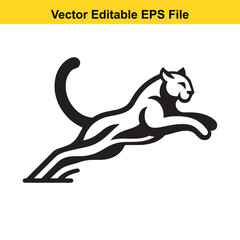 Vector illustration of a leaping panther, a powerful and dynamic design for logos or branding