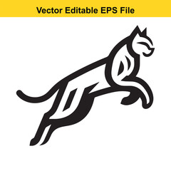 Fototapeta premium Vector illustration of a leaping panther, a stylized design suitable for logos or branding