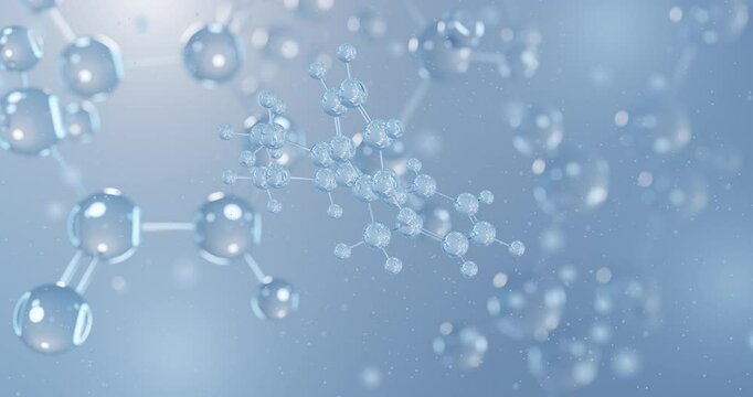 Setiptiline rotating 3D model of antidepressant, seamless looped video
