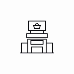 shopping mall icon sign vector