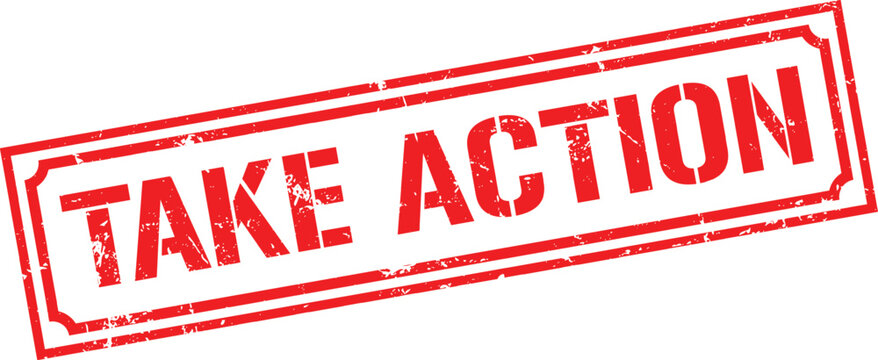 Grunge stamp take action