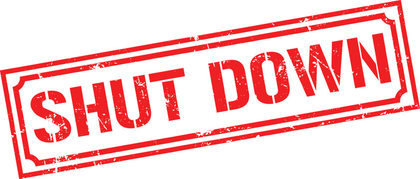 Grunge stamp shut down