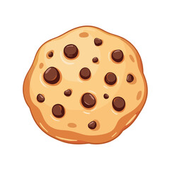 Chocolate chip cookie vector, on transparent background, ideal for dessert designs