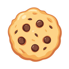 Chocolate chip cookie vector, isolated on transparent background, perfect for dessert recipes