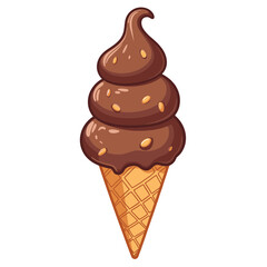 Chocolate ice cream scoop vector on transparent background, perfect for desserts, menus, culinary presentations