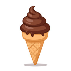Chocolate ice cream scoop vector, on transparent background, perfect for dessert illustrations
