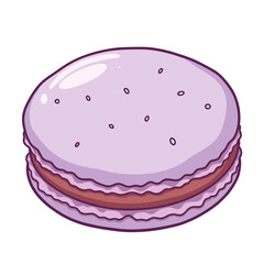 Lavender macaron vector, delicious pastry on transparent background, ideal for dessert menus