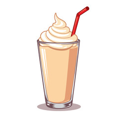 Delicious milkshake vector, creamy and refreshing on transparent background, perfect for dessert menus, food blogs, and culinary presentations