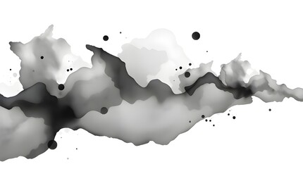 Obraz premium A delicate watercolor painting in classic black and white of vibrant paint swatches and brushes on a white background, evoking a timeless and elegant, mystic, enchanting environment with gentle color 