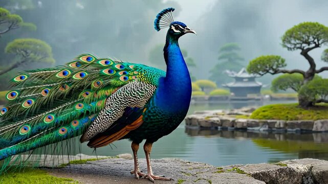 Beautiful peacock. motion video.