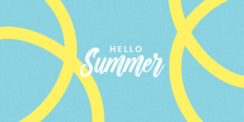 Summer abstract background with bright yellow hand-drawn lines, minimalist horizontal design for sales, poster, header, cover, fashion ads vector