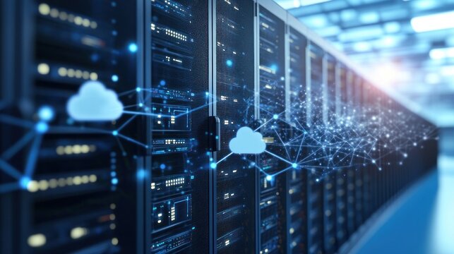 Networked data centers with cloud computing overlay.