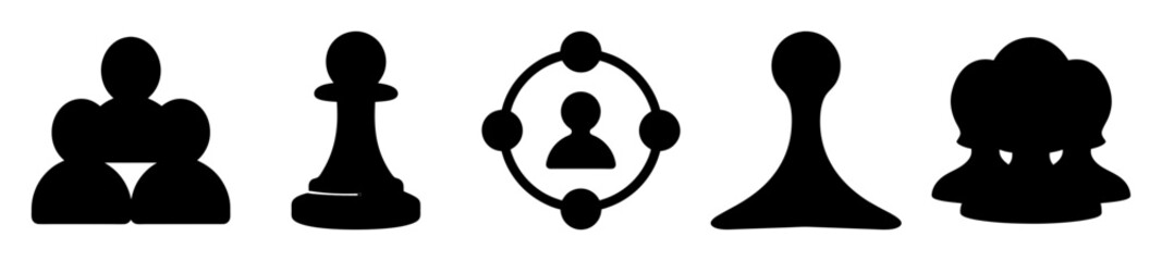 Abstract representation of team building, human connection, chess pieces, and individuality