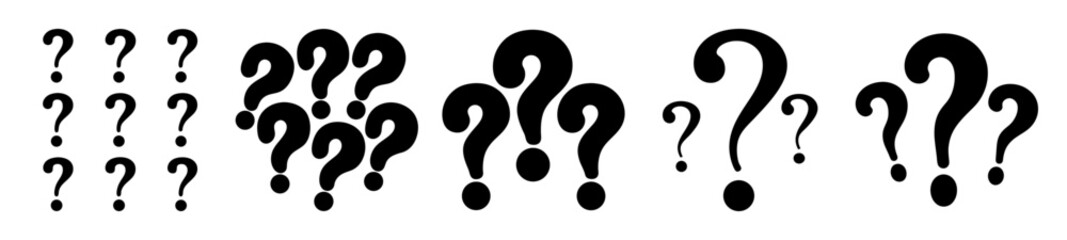 A Variety of Question Marks Displaying Inquiry, Confusion and Introspection