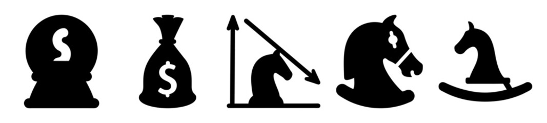 Conceptual stock market investment strategy with chess figures and financial assets