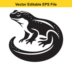 Vector illustration of a stylized lizard with a curled tail, perfect for logos or design elements.