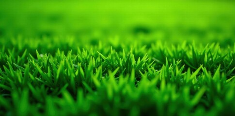 Lush green soccer field, close-up grass texture, macro, vibrant, leaves