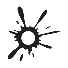 Abstract Ink Splash with Central Circle, Grunge Paint Design