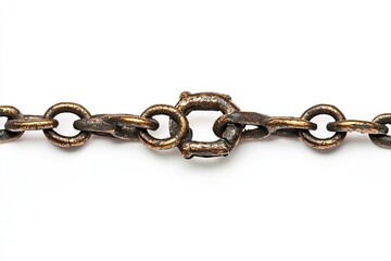 Fototapeta premium Close-up of antique brass chain link