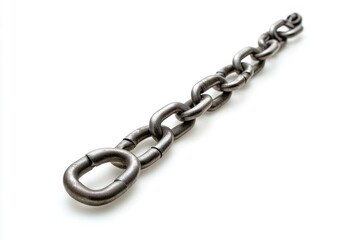 Obraz premium A metal chain stretches diagonally across a white background