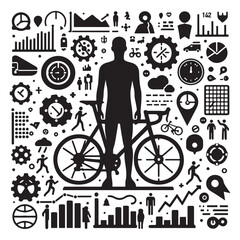Cycling and Sport Infographic Icon Set