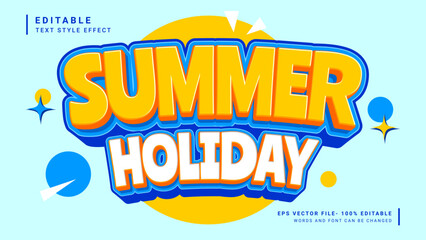 Summer holiday 3d editable text effect vacation style