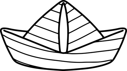 hand drawn paper boat