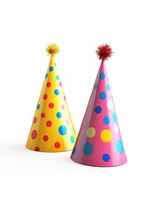 party hats isolated on white background