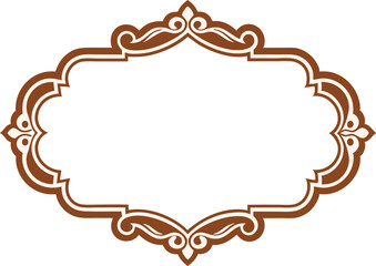 Elegant Brown Ornate Frame Border Design Element